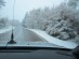 Retour le lendemain sous la neige. L'autoroute n'est pas enneigée, par contre les petites routes sont bien glissantes.
